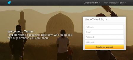 Login do site "Twitter"
